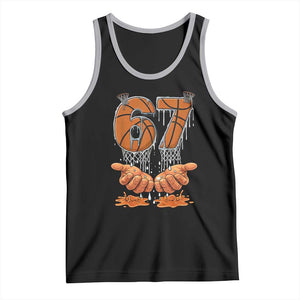 Basketball 67 Six Seven Funny Gen Alpha Meme Drip Tank Top TS11 Black Athletic Heather Print Your Wear