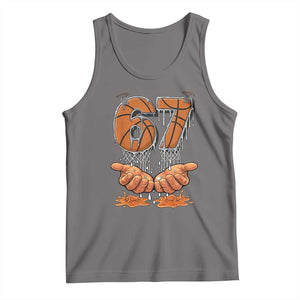 Basketball 67 Six Seven Funny Gen Alpha Meme Drip Tank Top TS11 Deep Heather Print Your Wear