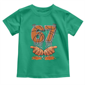 Basketball 67 Six Seven Funny Gen Alpha Meme Drip Toddler T Shirt TS11 Irish Green Print Your Wear