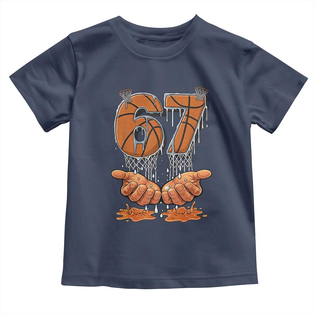 Basketball 67 Six Seven Funny Gen Alpha Meme Drip Toddler T Shirt TS11 Navy Print Your Wear