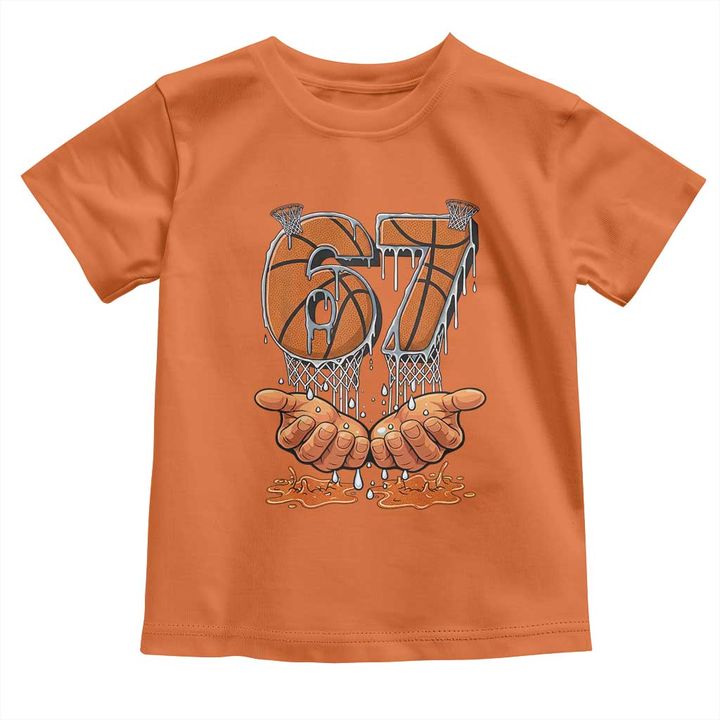 Basketball 67 Six Seven Funny Gen Alpha Meme Drip Toddler T Shirt TS11 Orange Print Your Wear