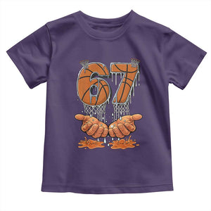 Basketball 67 Six Seven Funny Gen Alpha Meme Drip Toddler T Shirt TS11 Purple Print Your Wear