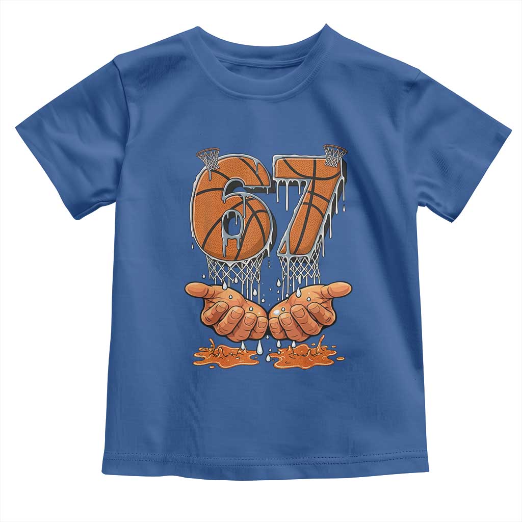 Basketball 67 Six Seven Funny Gen Alpha Meme Drip Toddler T Shirt TS11 Royal Blue Print Your Wear