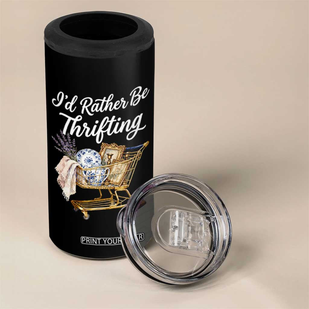 I Would Rather Be Thrifting 4 in 1 Can Cooler Tumbler Funny Shopping Quote Vintage Hunter TS11 Print Your Wear