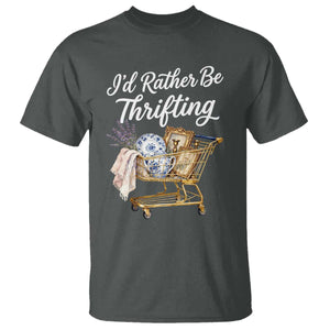 I Would Rather Be Thrifting T Shirt Funny Shopping Quote Vintage Hunter TS11 Dark Heather Print Your Wear