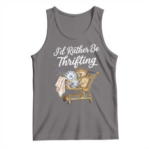 I Would Rather Be Thrifting Tank Top Funny Shopping Quote Vintage Hunter TS11 Deep Heather Print Your Wear