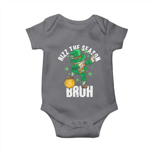 Funny St Patrick's Day Rizz The Season Bruh Baby Onesie Leprechaun Shamrock TS11 Charcoal Print Your Wear
