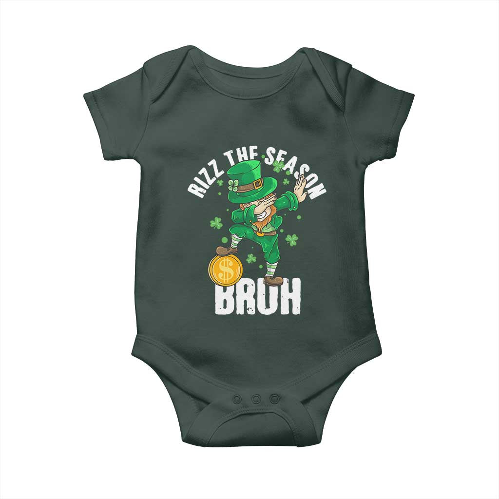 Funny St Patrick's Day Rizz The Season Bruh Baby Onesie Leprechaun Shamrock TS11 Print Your Wear