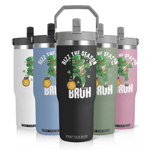 Funny St Patrick's Day Rizz The Season Bruh Flip Straw Tumbler Leprechaun Shamrock TS11 Print Your Wear
