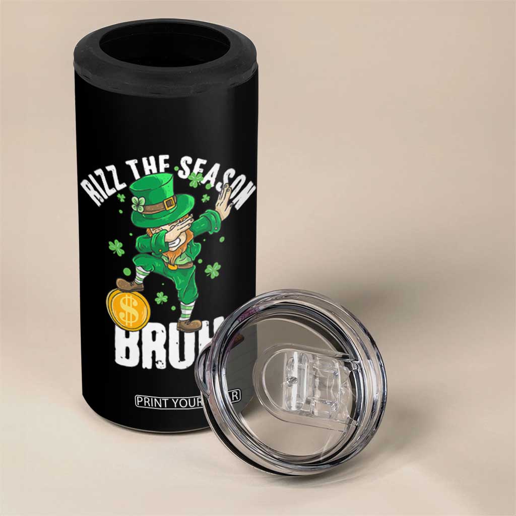 Funny St Patrick's Day Rizz The Season Bruh 4 in 1 Can Cooler Tumbler Leprechaun Shamrock TS11 Print Your Wear