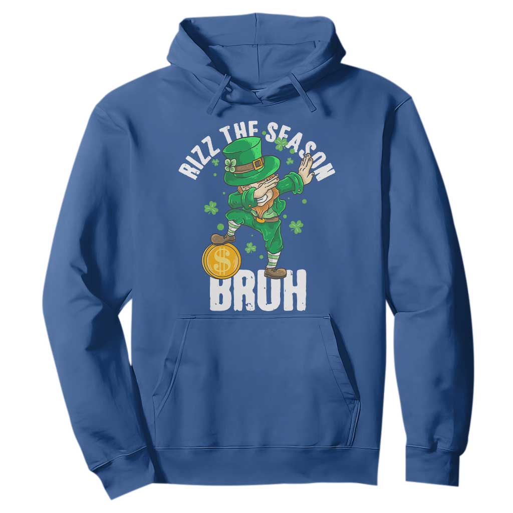 Funny St Patrick's Day Rizz The Season Bruh Hoodie Leprechaun Shamrock TS11 Royal Blue Print Your Wear