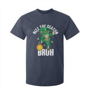 Funny St Patrick's Day Rizz The Season Bruh T Shirt For Kid Leprechaun Shamrock TS11 Navy Print Your Wear