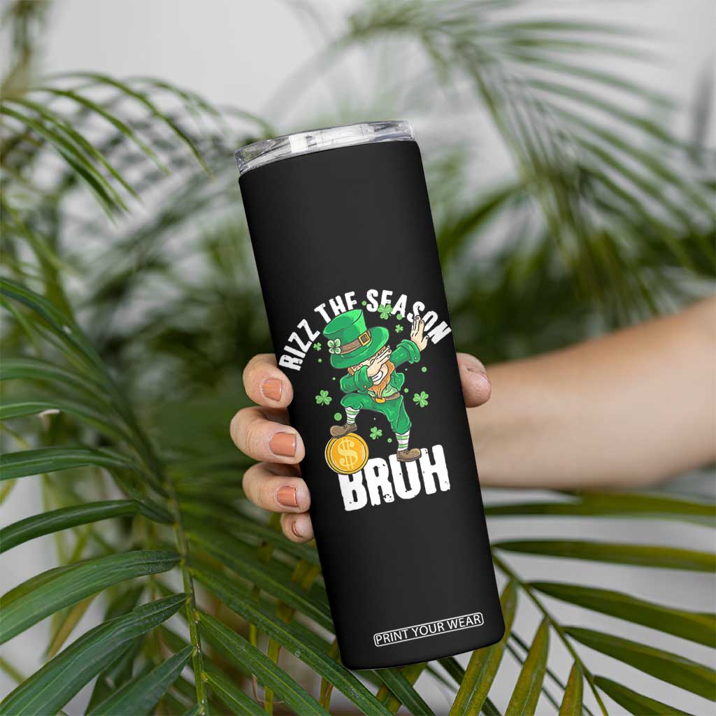 Funny St Patrick's Day Rizz The Season Bruh Skinny Tumbler Leprechaun Shamrock TS11 Print Your Wear