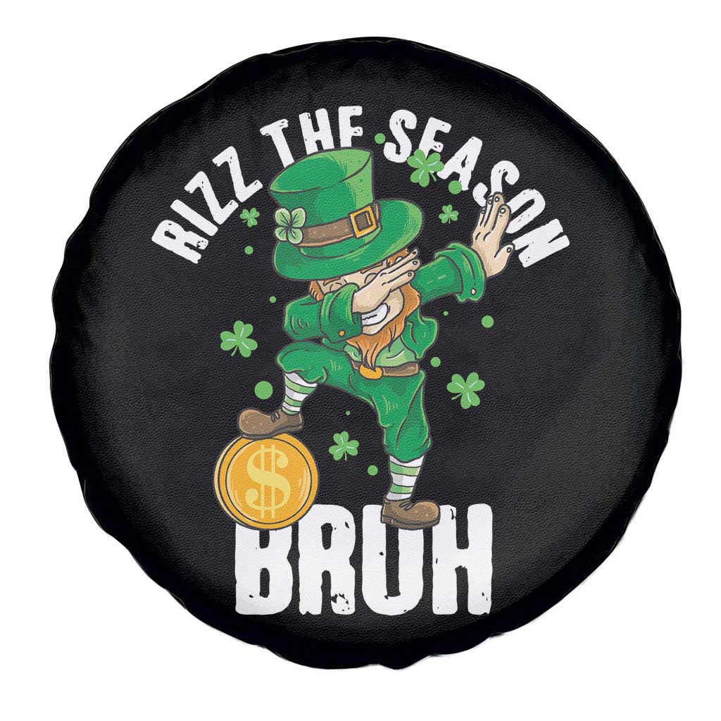 Funny St Patrick's Day Rizz The Season Bruh Spare Tire Cover Leprechaun Shamrock TS11 Print Your Wear