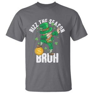 Funny St Patrick's Day Rizz The Season Bruh T Shirt Leprechaun Shamrock TS11 Charcoal Print Your Wear