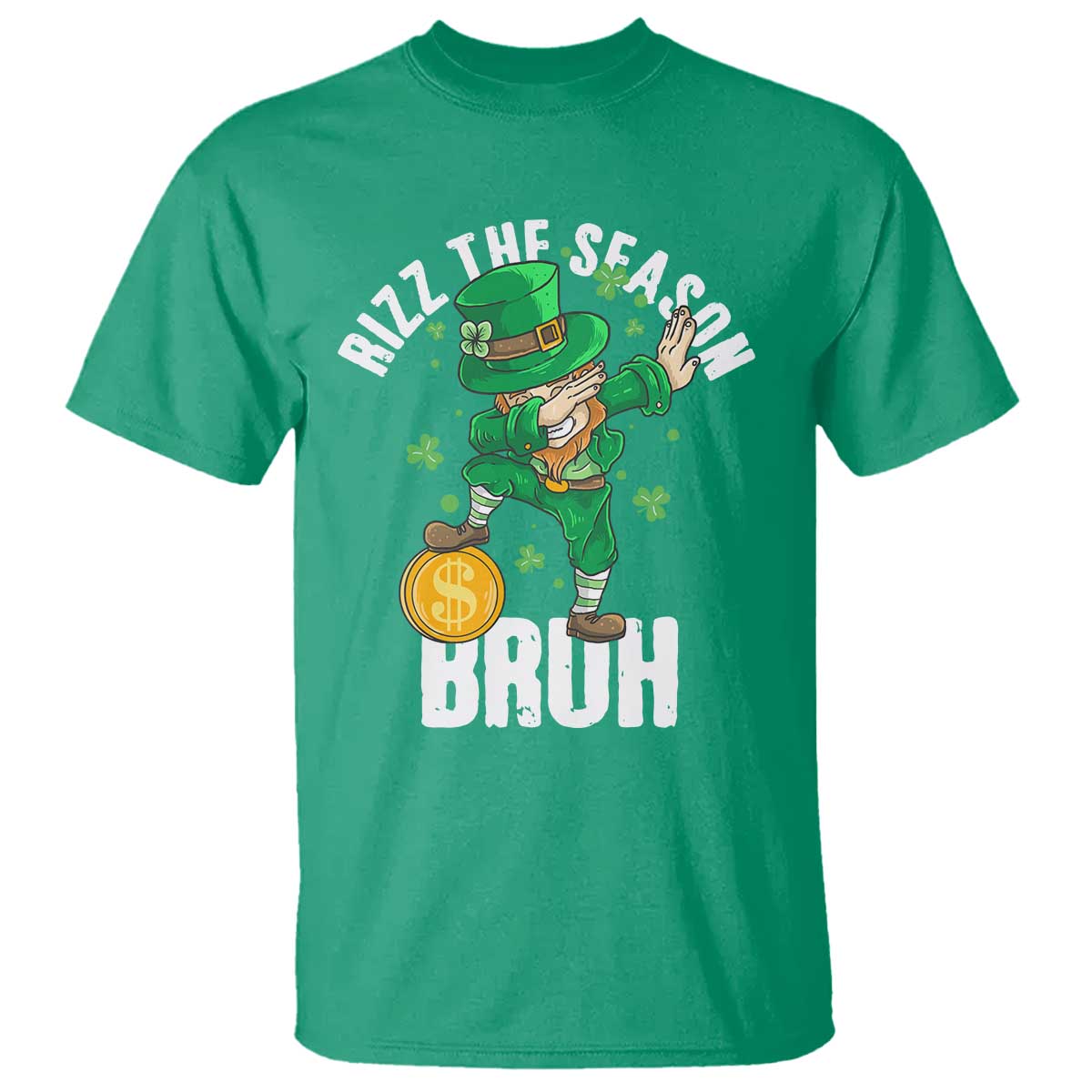 Funny St Patrick's Day Rizz The Season Bruh T Shirt Leprechaun Shamrock TS11 Irish Green Print Your Wear