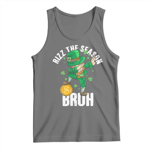 Funny St Patrick's Day Rizz The Season Bruh Tank Top Leprechaun Shamrock TS11 Black Heather Print Your Wear