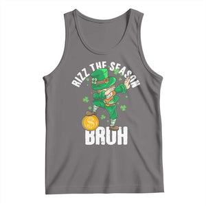 Funny St Patrick's Day Rizz The Season Bruh Tank Top Leprechaun Shamrock TS11 Deep Heather Print Your Wear
