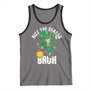 Funny St Patrick's Day Rizz The Season Bruh Tank Top Leprechaun Shamrock TS11 Deep Heather Black Print Your Wear