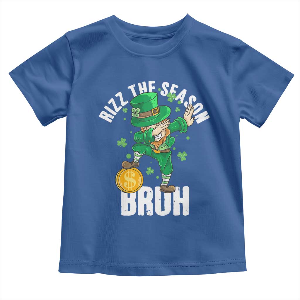 Funny St Patrick's Day Rizz The Season Bruh Toddler T Shirt Leprechaun Shamrock TS11 Royal Blue Print Your Wear