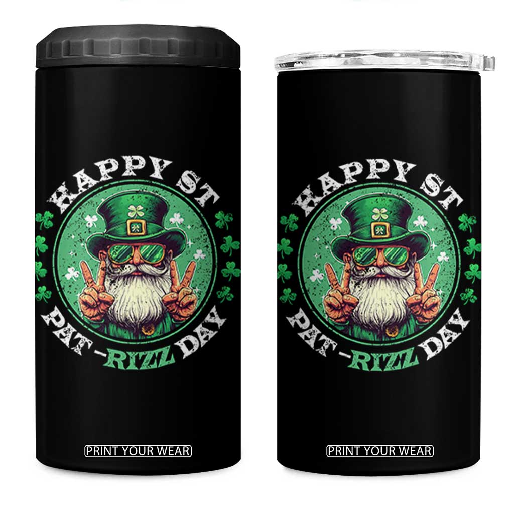 Happy St Pat Rizz Day 4 in 1 Can Cooler Tumbler Leprechaun St Patrick's Day Shamrock TS11 One Size: 16 oz Black Print Your Wear