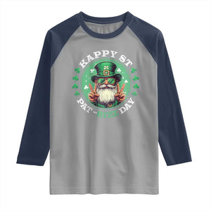 Happy St Pat Rizz Day Raglan Shirt Leprechaun St Patrick's Day Shamrock TS11 Sport Gray Navy Print Your Wear