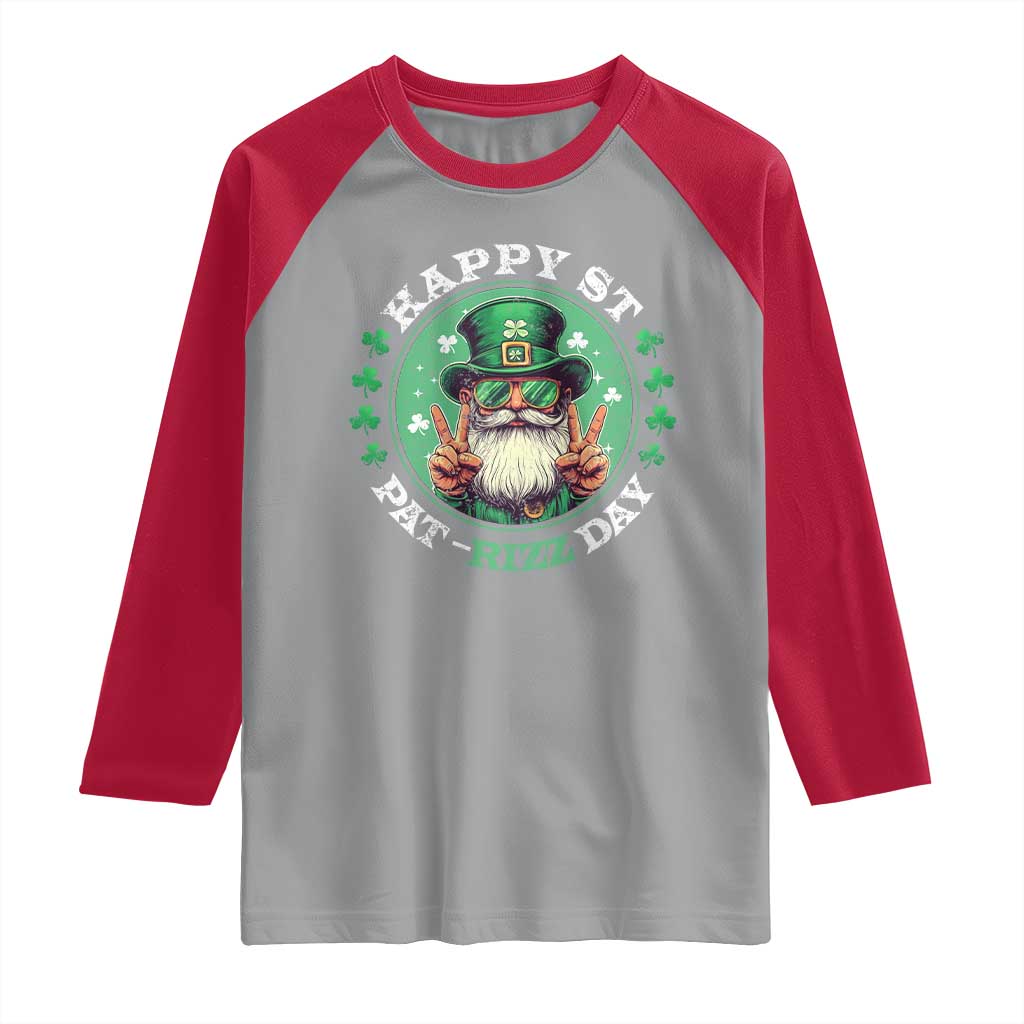 Happy St Pat Rizz Day Raglan Shirt Leprechaun St Patrick's Day Shamrock TS11 Sport Gray Red Print Your Wear