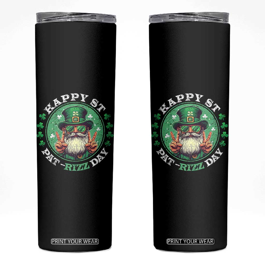 Happy St Pat Rizz Day Skinny Tumbler Leprechaun St Patrick's Day Shamrock TS11 Black Print Your Wear