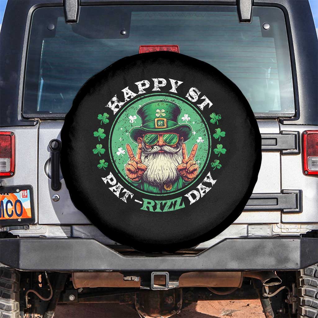 Happy St Pat Rizz Day Spare Tire Cover Leprechaun St Patrick's Day Shamrock TS11 No hole Black Print Your Wear