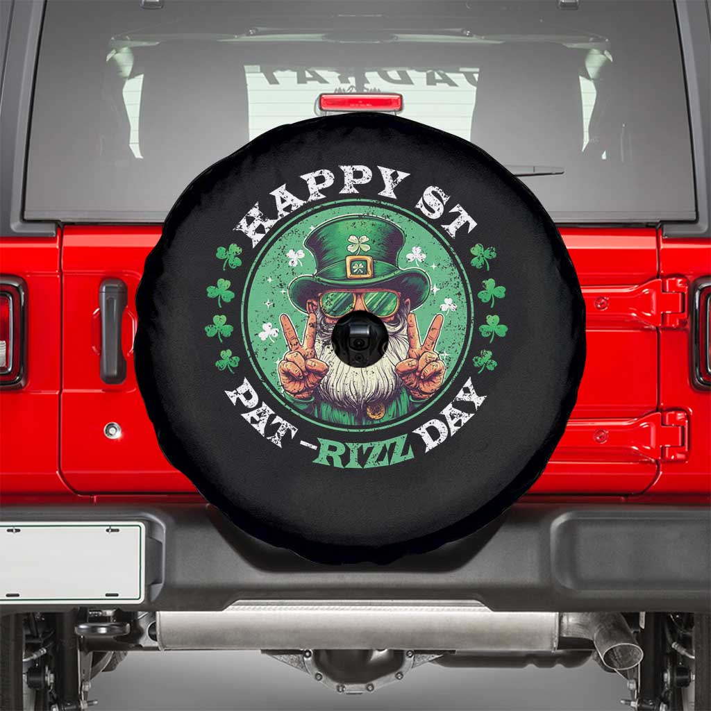 Happy St Pat Rizz Day Spare Tire Cover Leprechaun St Patrick's Day Shamrock TS11 Black Print Your Wear
