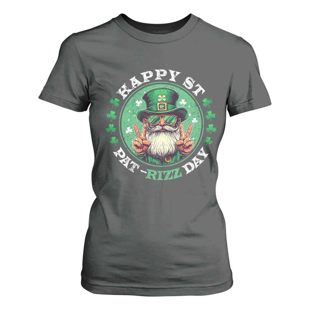 Happy St Pat Rizz Day T Shirt For Women Leprechaun St Patrick's Day Shamrock TS11 Dark Heather Print Your Wear
