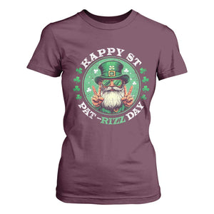 Happy St Pat Rizz Day T Shirt For Women Leprechaun St Patrick's Day Shamrock TS11 Maroon Print Your Wear