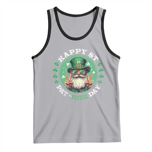 Happy St Pat Rizz Day Tank Top Leprechaun St Patrick's Day Shamrock TS11 Athletic Heather Black Print Your Wear