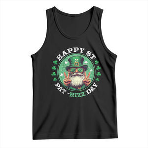 Happy St Pat Rizz Day Tank Top Leprechaun St Patrick's Day Shamrock TS11 Black Print Your Wear