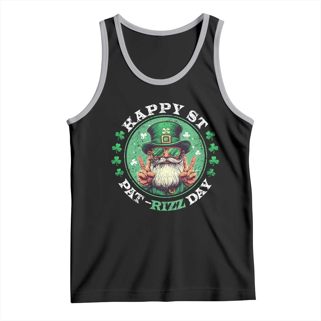 Happy St Pat Rizz Day Tank Top Leprechaun St Patrick's Day Shamrock TS11 Black Athletic Heather Print Your Wear