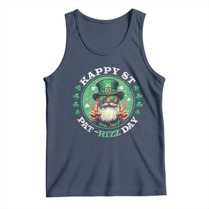 Happy St Pat Rizz Day Tank Top Leprechaun St Patrick's Day Shamrock TS11 Navy Print Your Wear