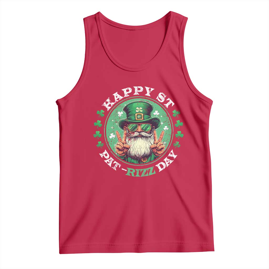 Happy St Pat Rizz Day Tank Top Leprechaun St Patrick's Day Shamrock TS11 Red Print Your Wear