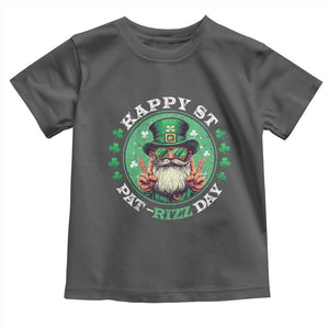 Happy St Pat Rizz Day Toddler T Shirt Leprechaun St Patrick's Day Shamrock TS11 Dark Heather Print Your Wear