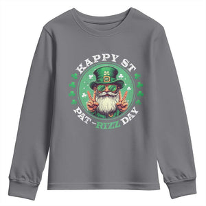 Happy St Pat Rizz Day Youth Sweatshirt Leprechaun St Patrick's Day Shamrock TS11 Charcoal Print Your Wear