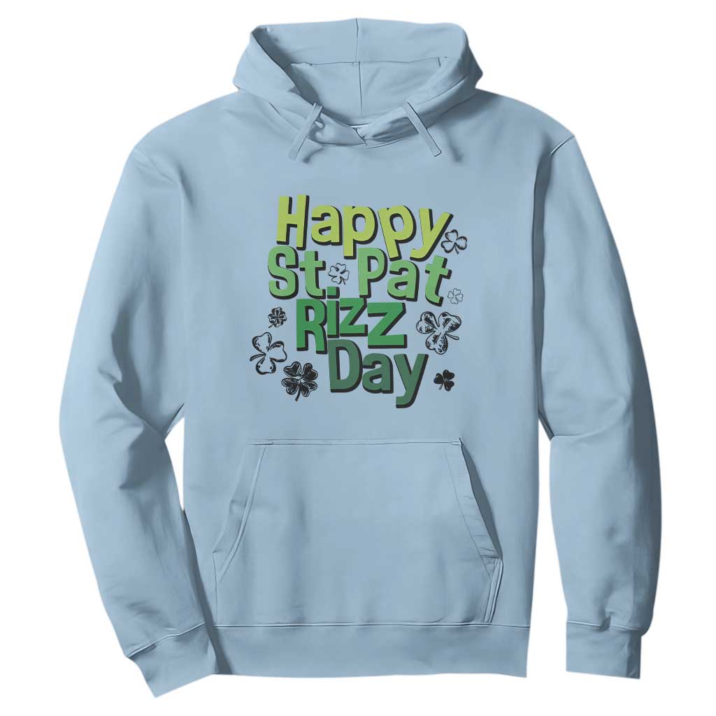 Funny Skibidi St Patrick's Day Hoodie Happy St Pat Rizz Day Shamrock TS11 Light Blue Print Your Wear