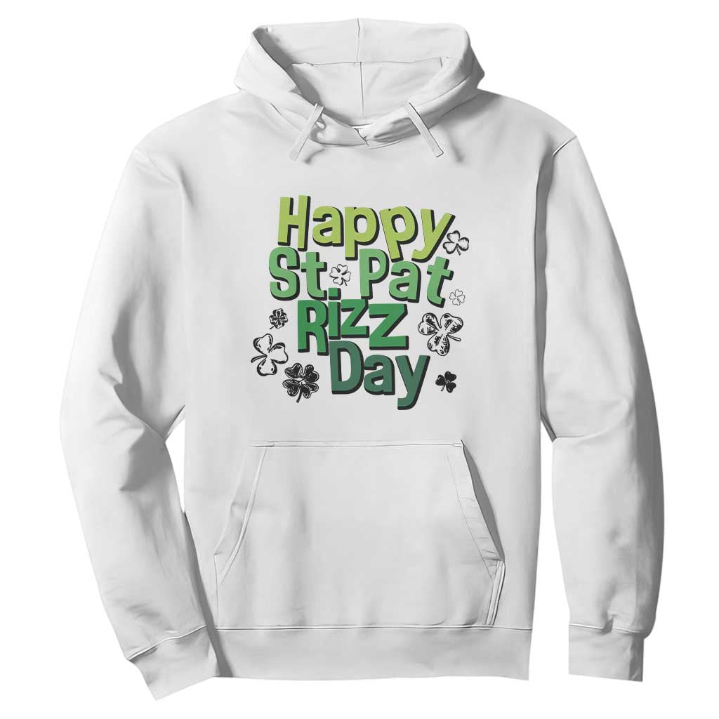Funny Skibidi St Patrick's Day Hoodie Happy St Pat Rizz Day Shamrock TS11 White Print Your Wear