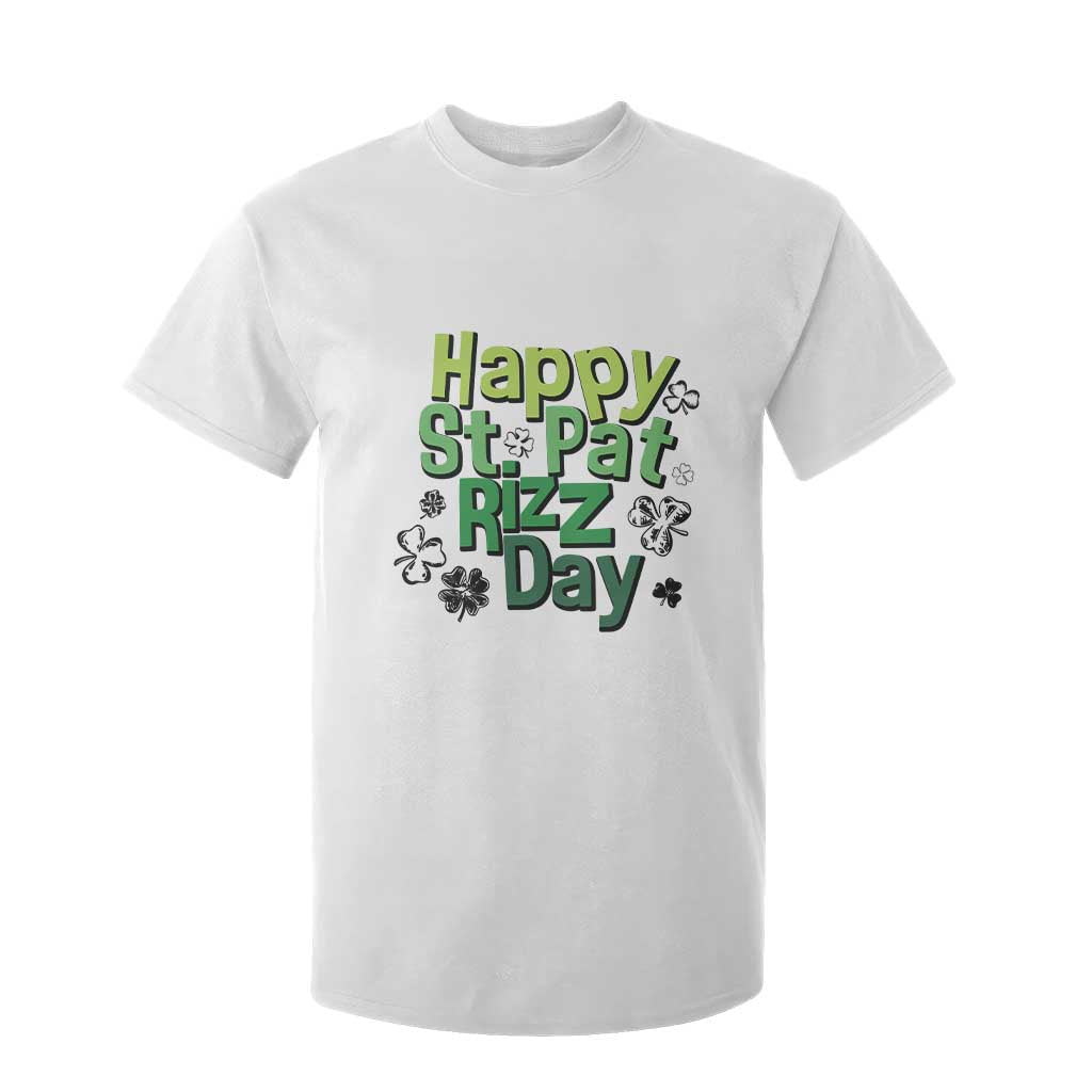 Funny Skibidi St Patrick's Day T Shirt For Kid Happy St Pat Rizz Day Shamrock TS11 White Print Your Wear