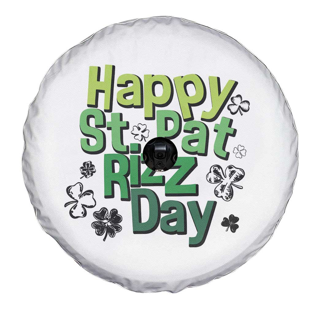 Funny Skibidi St Patrick's Day Spare Tire Cover Happy St Pat Rizz Day Shamrock TS11 Print Your Wear
