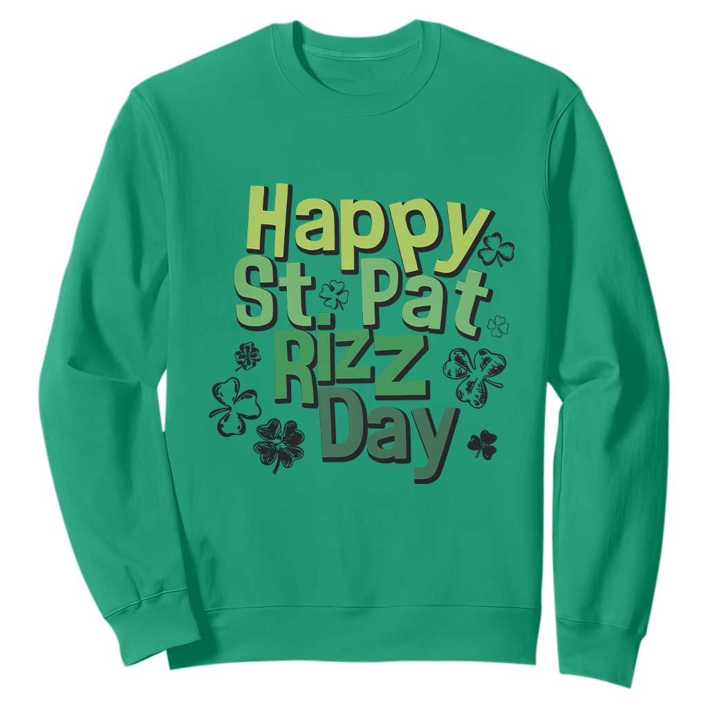 Funny Skibidi St Patrick's Day Sweatshirt Happy St Pat Rizz Day Shamrock TS11 Irish Green Print Your Wear
