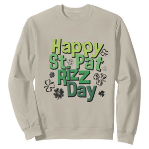 Funny Skibidi St Patrick's Day Sweatshirt Happy St Pat Rizz Day Shamrock TS11 Sand Print Your Wear