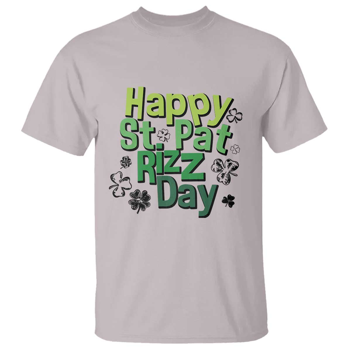 Funny Skibidi St Patrick's Day T Shirt Happy St Pat Rizz Day Shamrock TS11 Ice Gray Print Your Wear