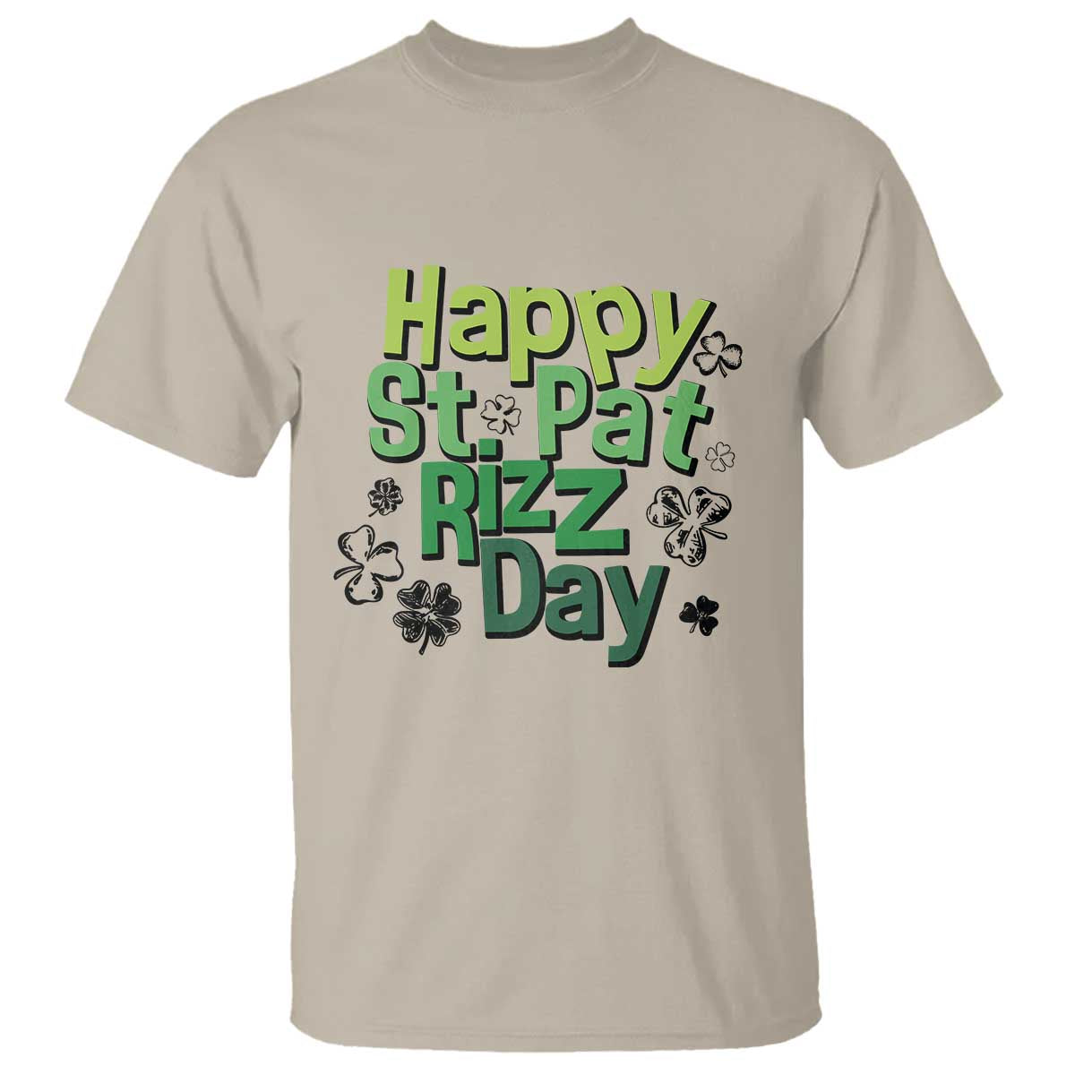Funny Skibidi St Patrick's Day T Shirt Happy St Pat Rizz Day Shamrock TS11 Sand Print Your Wear