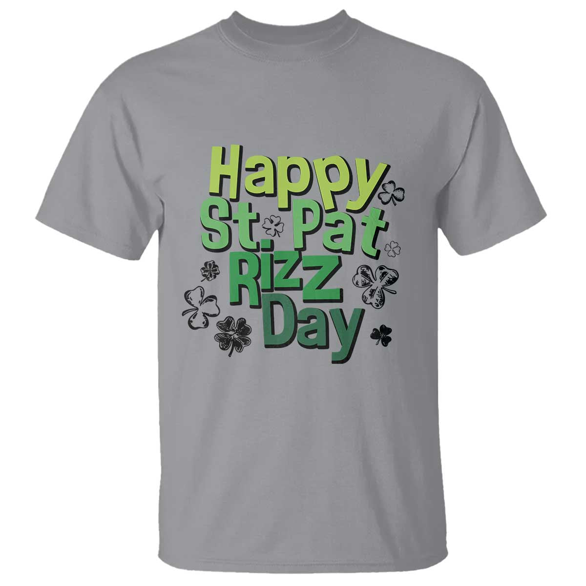 Funny Skibidi St Patrick's Day T Shirt Happy St Pat Rizz Day Shamrock TS11 Sport Gray Print Your Wear