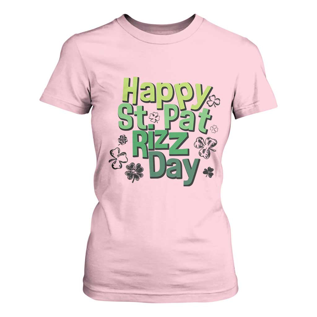 Funny Skibidi St Patrick's Day T Shirt For Women Happy St Pat Rizz Day Shamrock TS11 Light Pink Print Your Wear