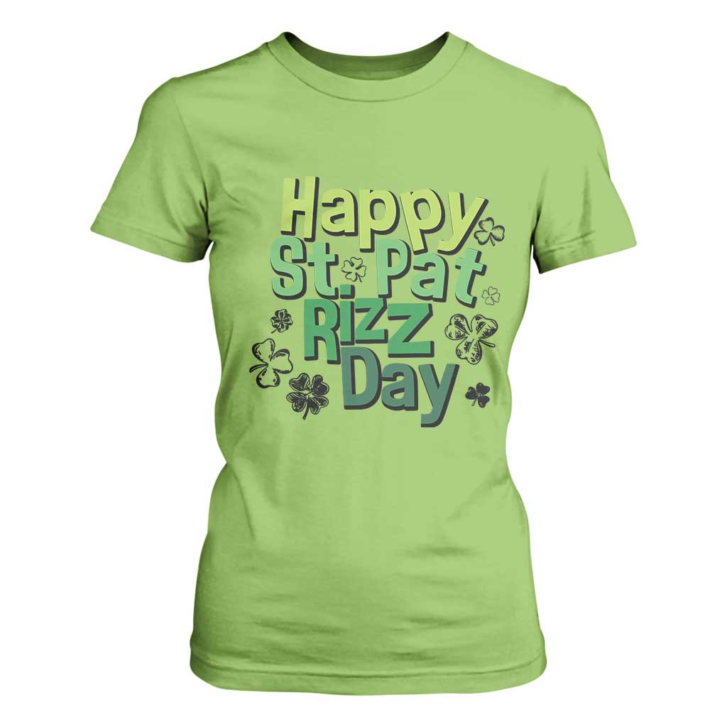 Funny Skibidi St Patrick's Day T Shirt For Women Happy St Pat Rizz Day Shamrock TS11 Lime Print Your Wear